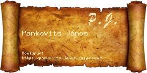 Pankovits János névjegykártya